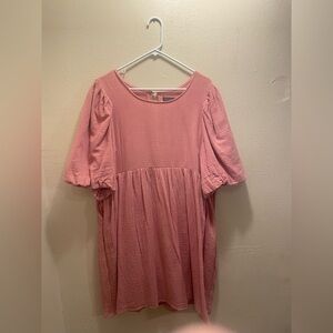 Pink Puff Sleeve Dress